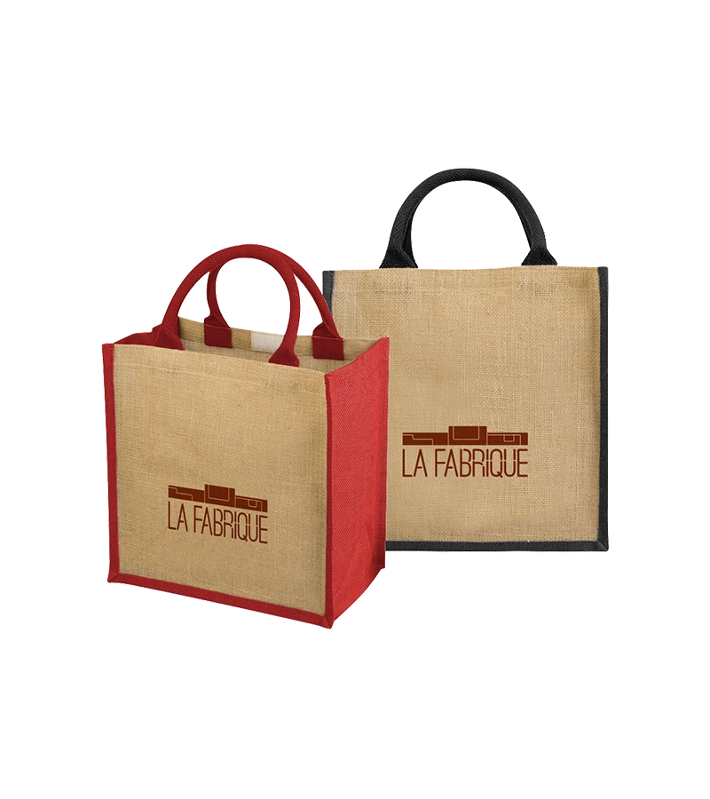 sac en jute avec logo La Fabrique
